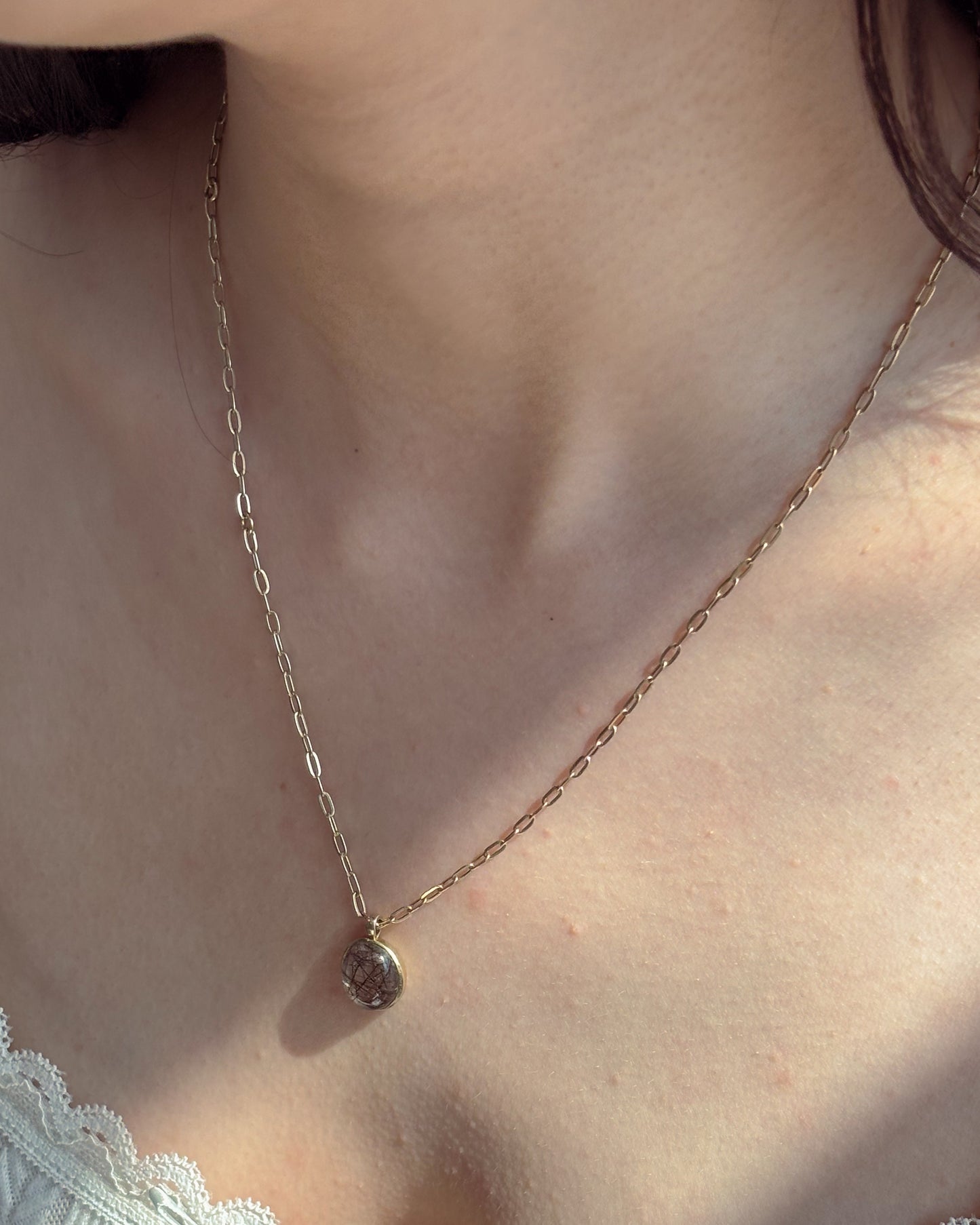 Black Rutilated Quartz Necklace