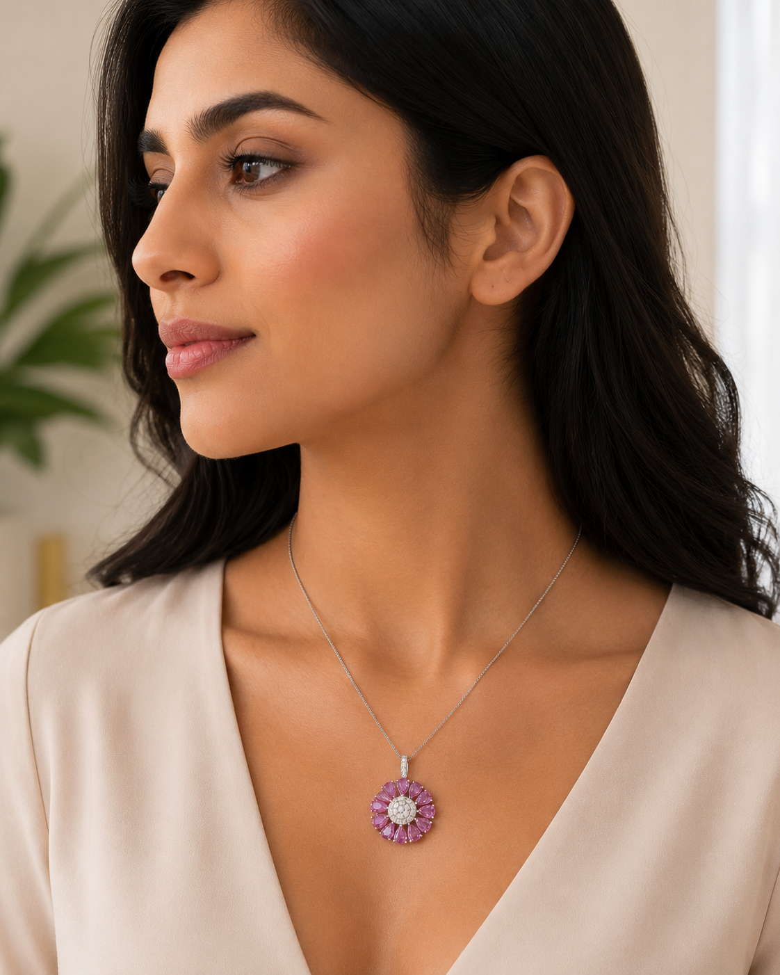 Pink Sapphire Necklace