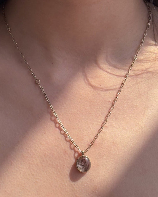 Black Rutilated Quartz Necklace