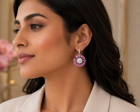 Pink Sapphire Earrings