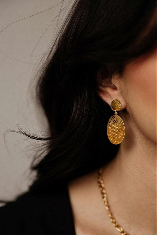 Lattice Luxe Oval Earrings