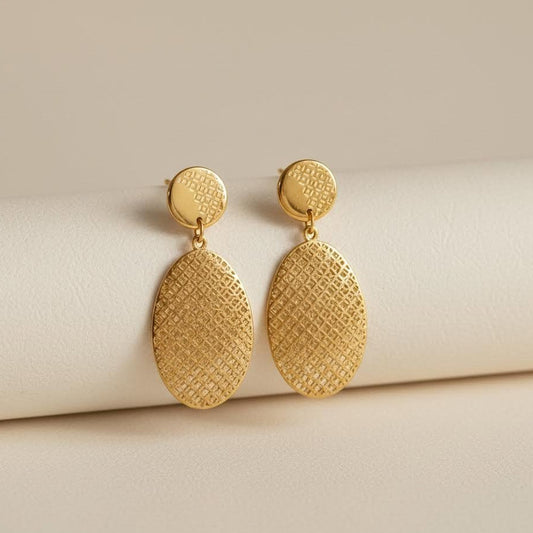 Lattice Luxe Oval Earrings